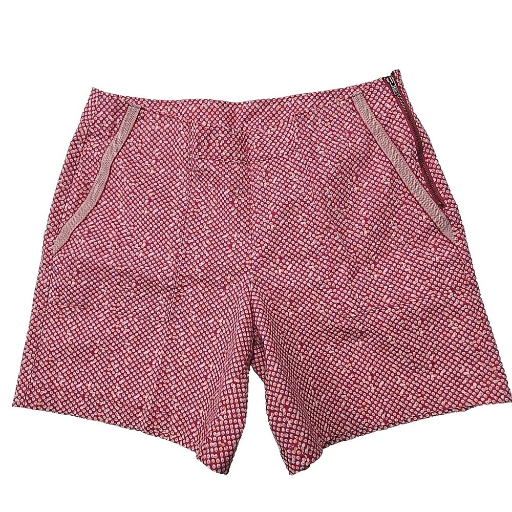 CABI Pink Red Dot-Print Side-Zip Women's Shorts Size 6